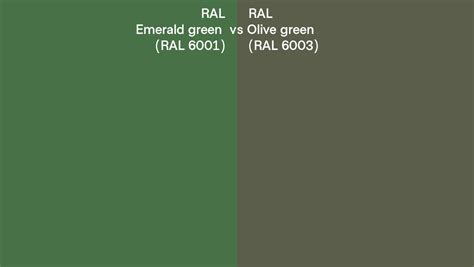 Emerald green vs Olive green side by side comparison