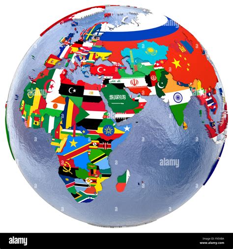 Political map of Europe, Africa and Middle East with each country ...