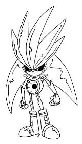 Silver Metallix  Super silver coloring Pages The Hedgehog sketch template