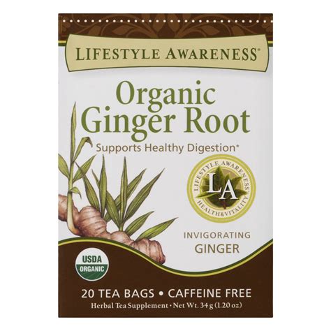 Lifestyle Awareness Organic Ginger Root Tea, 1.2 OZ - Walmart.com ...