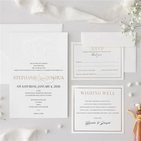 Embossed Wedding Invitations | Custom Designs, Free Samples