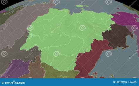 Sakha, Russia - Highlighted. Administrative Stock Illustration ...