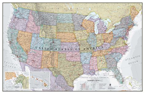 Large USA Classic Wall Map (Laminated)