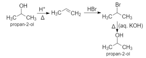 The steps involved in the conversion of propan -2-ol to propan -1-ol are in the order