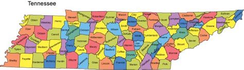 Tennessee Map with Counties