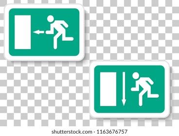 Vector Design Emergency Exit Door Sign Stock Vector (Royalty Free ...