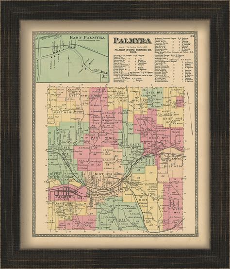 Town of PALMYRA, New York 1874 Map, Replica and GENUINE ORIGINAL