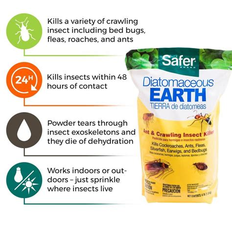 Safer 51703 Diatomaceous Earth-Bed Bug Flea, Ant, Crawling Insect Killer 4 Lb - Swiftsly