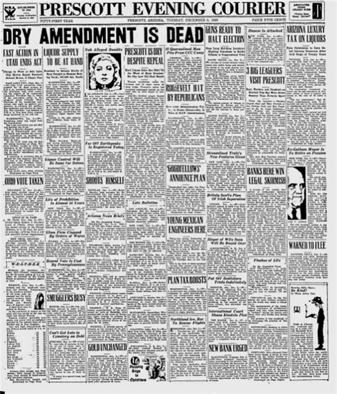 11 Newspaper Front Pages Celebrating The End Of Prohibition And The ...