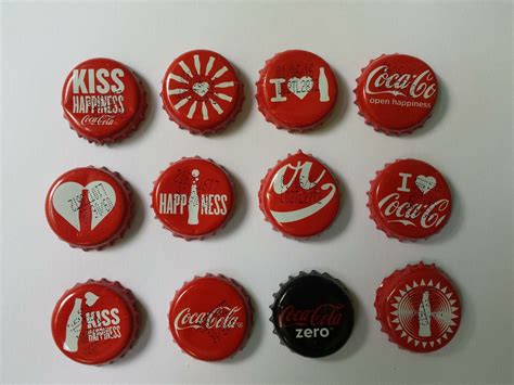 100 years of Coca-Cola 12 bottle caps complete set | Coca cola, Cola, Coca