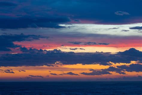 Peaceful Sky with Cloud Breaks Above Ocean Stock Image - Image of ...