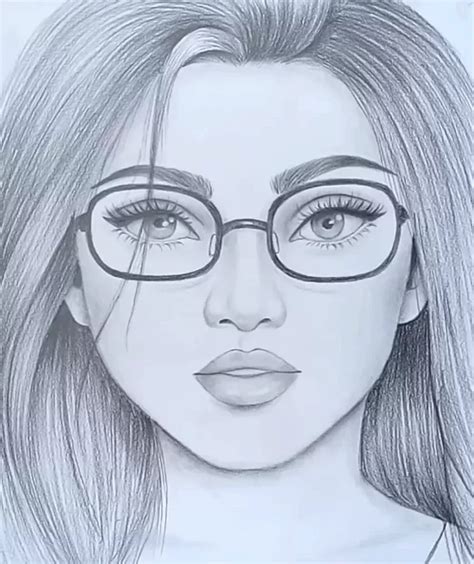 How to draw a girl face with glasses – Artofit