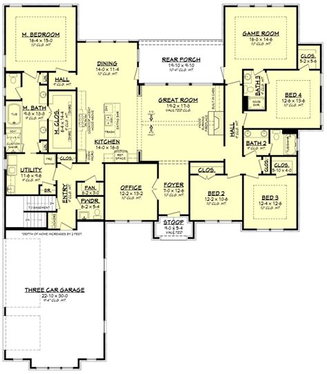 Ranch Style House Plan - 4 Beds 3.5 Baths 3044 Sq/Ft Plan #430-186 ...