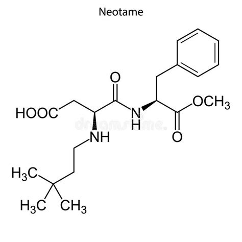 Neotame, Sugar Substitute, Chemical Formula and Skeletal Structure Stock Vector - Illustration ...