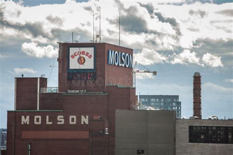 Molson Coors Logo on Molson Brewery Brick Tower in Downtown Montreal, Quebec. Editorial Stock ...