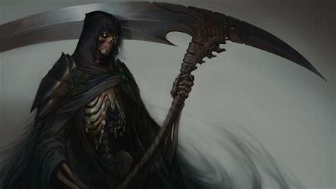 Wallpaper : fantasy art, dark fantasy, sculpture, dragon, death, demon, Grim Reaper, scythe ...