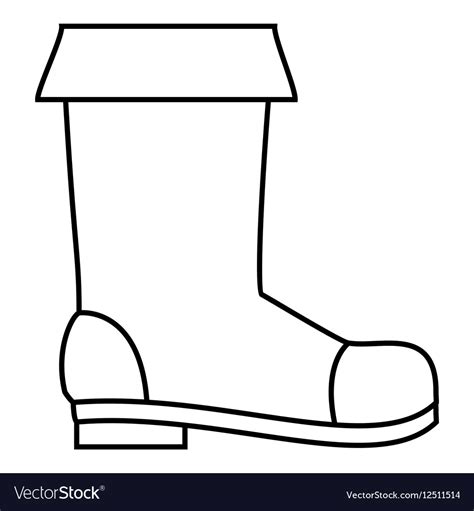 Rubber boot icon outline style Royalty Free Vector Image