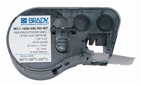 Brady™ Label Maker Vinyl Cartridges (B-595) for BMP51, BMP53, BMP41 ...