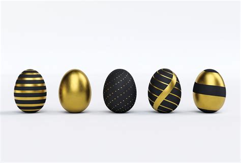 Modern black and gold Easter eggs / Easter / Postcards / Postallove - postcards made with love