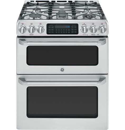 GE Cafe 30" Stainless Double Oven Gas Range - CGS990SETSS