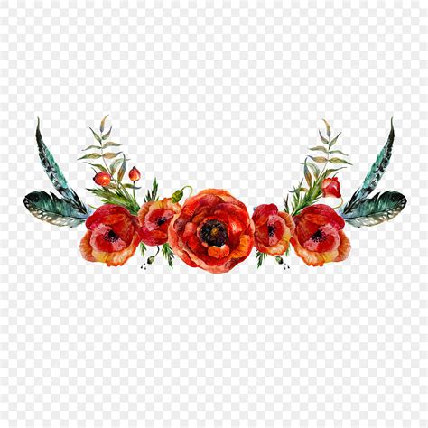 Red Flowers White Transparent, Red Flower, Red Flower Crown, Red Crown ...