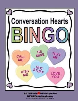 Conversation Hearts BINGO by RFTS-Preschool-Kindergarten | TpT