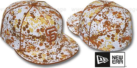 San Francisco SF Giants SPLATTER White-Orange Fitted Hat