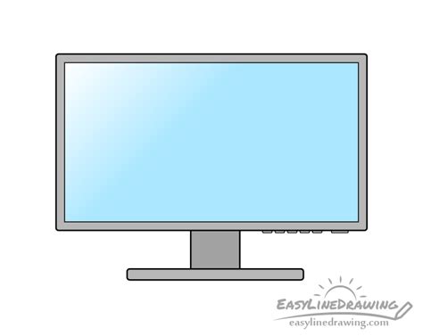 How to Draw a Monitor Step by Step - EasyLineDrawing