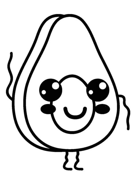 Kawaii Avocado coloring page - Download, Print or Color Online for Free