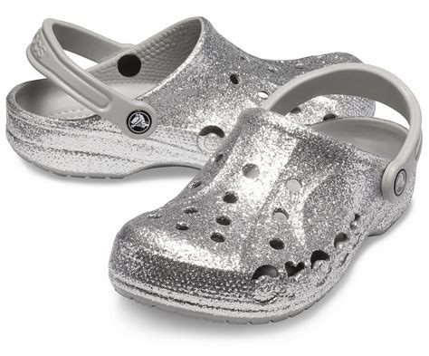 Crocs™ Silver Baya Glitter Clog in Metallic - Lyst