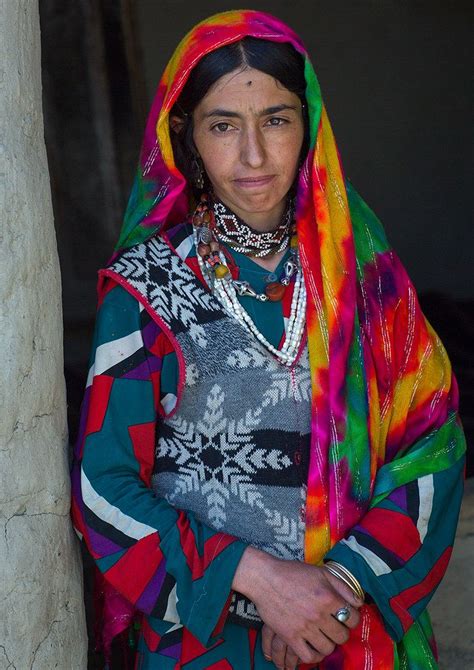 Portrait of an afghan woman in traditional clothing from pamir area ...