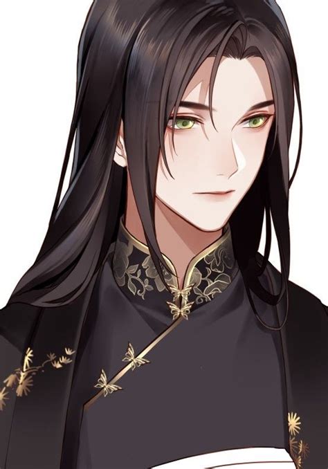 泠𝙻𝚒𝚗𝚐 • 𝙰𝚛𝚝𝚒𝚜𝚝 : 一锅玄哥 | Anime boy hair, Anime guy long hair, Black hair anime guy