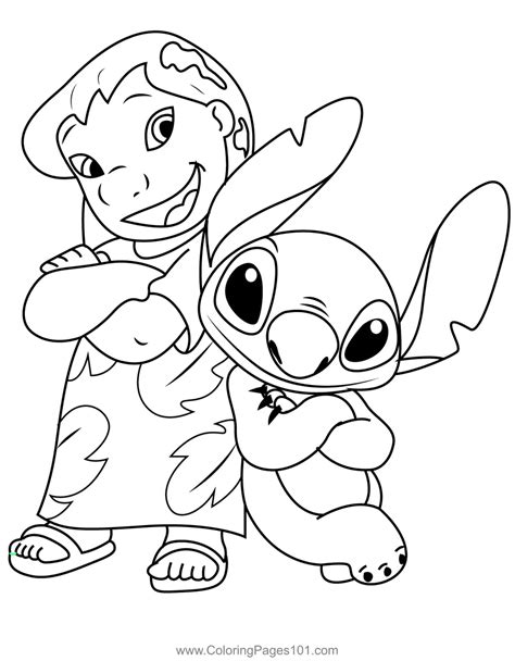 Stand Lilo And Stitch Coloring Page for Kids - Free Lilo & Stitch Printable Coloring Pages ...