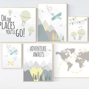 Adventure Nursery Decor, Nursery Decor Boy Mountains Adventure, Nursery Decor Boy Airplane ...