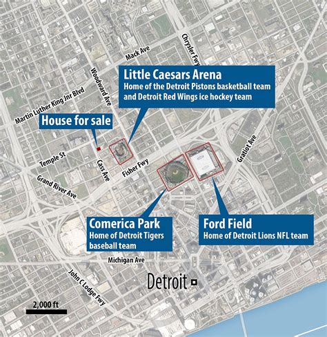 Little Caesars Arena Parking Map