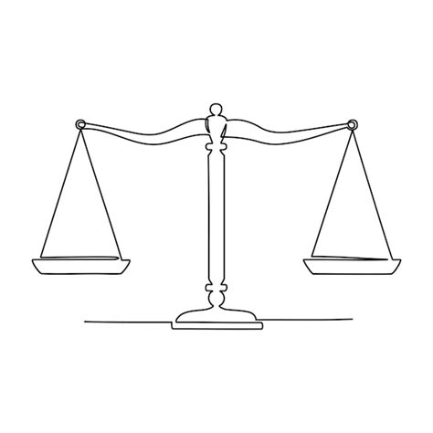 Premium Vector | Continuous line drawing of justice scale Law balance symbol Vector illustration