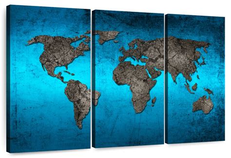 Ocean World Map Wall Art | Digital Art