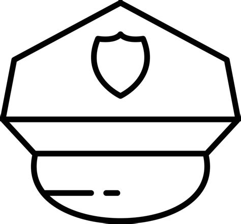 Police Hat Outline Icon 9244237 Vector Art at Vecteezy