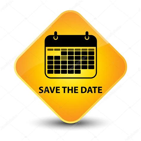 Save the date (calendar icon) yellow button — Stock Photo © FR_Design #56819437