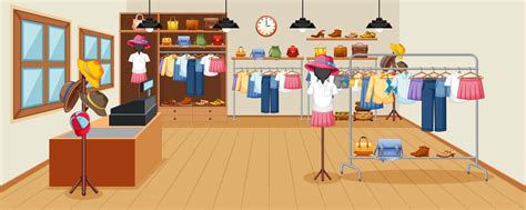 Download A Cartoon Illustration Of A Clothing Store | Wallpapers.com