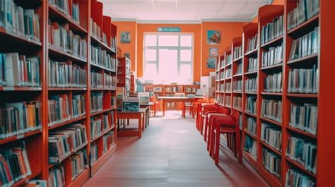 Premium AI Image | photo of the school library with a plain background