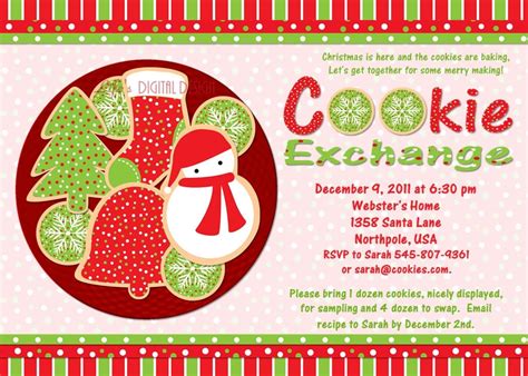 Cookie Exchange Party Invitation Customizable Printable 4x6 or