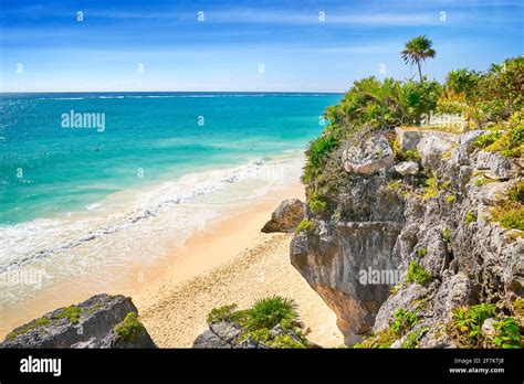 Caribbean Beach of Tulum, Mexico's Riviera, Mexico Stock Photo - Alamy