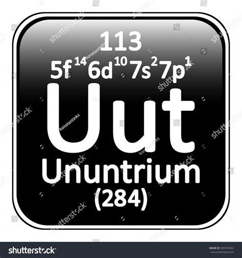 Periodic Table Element Ununtrium Icon On Stock Vector (Royalty Free ...