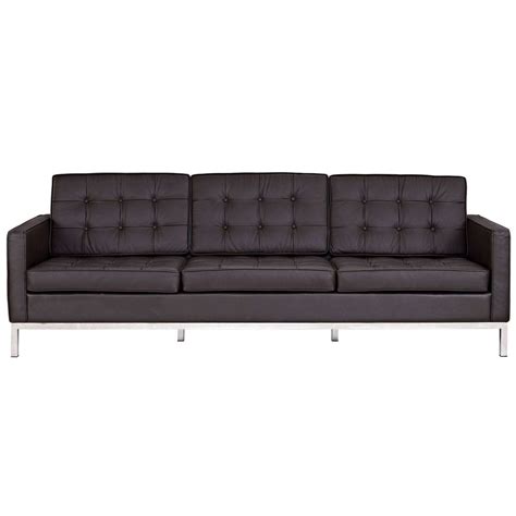 Florence Knoll Style Sofa Couch - Leather