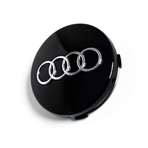 4x 68mm Black Audi Wheel Center Caps – 6 Side Auto