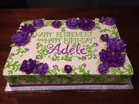 retirement cake - white flower cake shoppe | White flower cake shoppe, Birthday sheet cakes ...