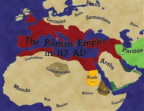 The Roman Empire in 117 AD, and surrounding nations : r/MapPorn