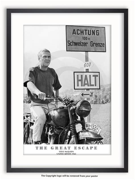 Steve Mcqueen Great Escape Motorcycle Poster | Reviewmotors.co