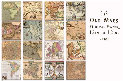 Old Maps Digital Paper by OldMarket on @creativemarket Glitter ...